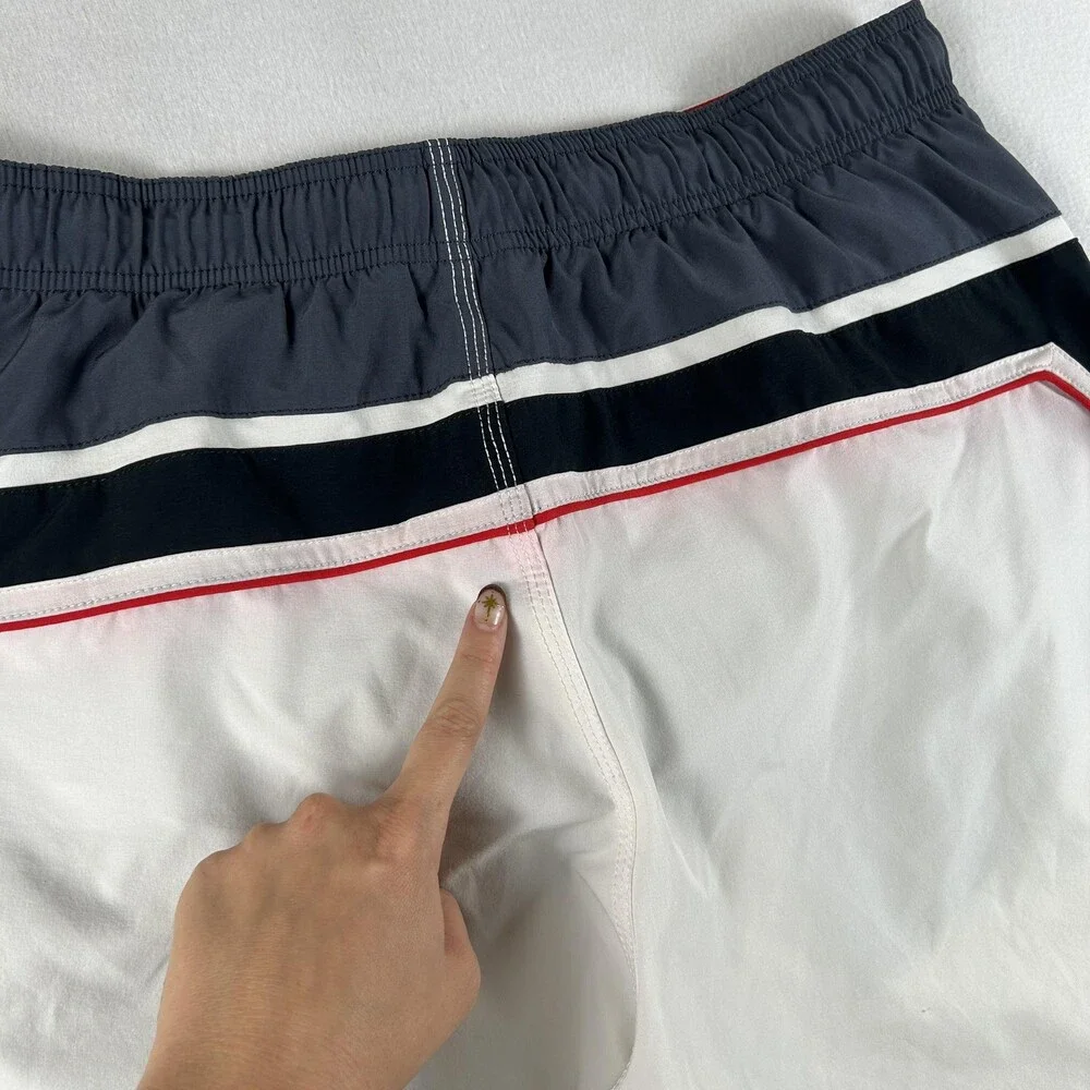 Vintage Speedo Swim Trunks Mens Large Colorblock Lined Board Shorts Drawstring